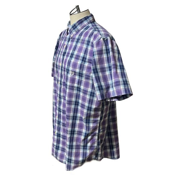 Chaps Purple/Blue Plaid S/S Button Down Men's Shirts Size XL - Picture 2 of 4